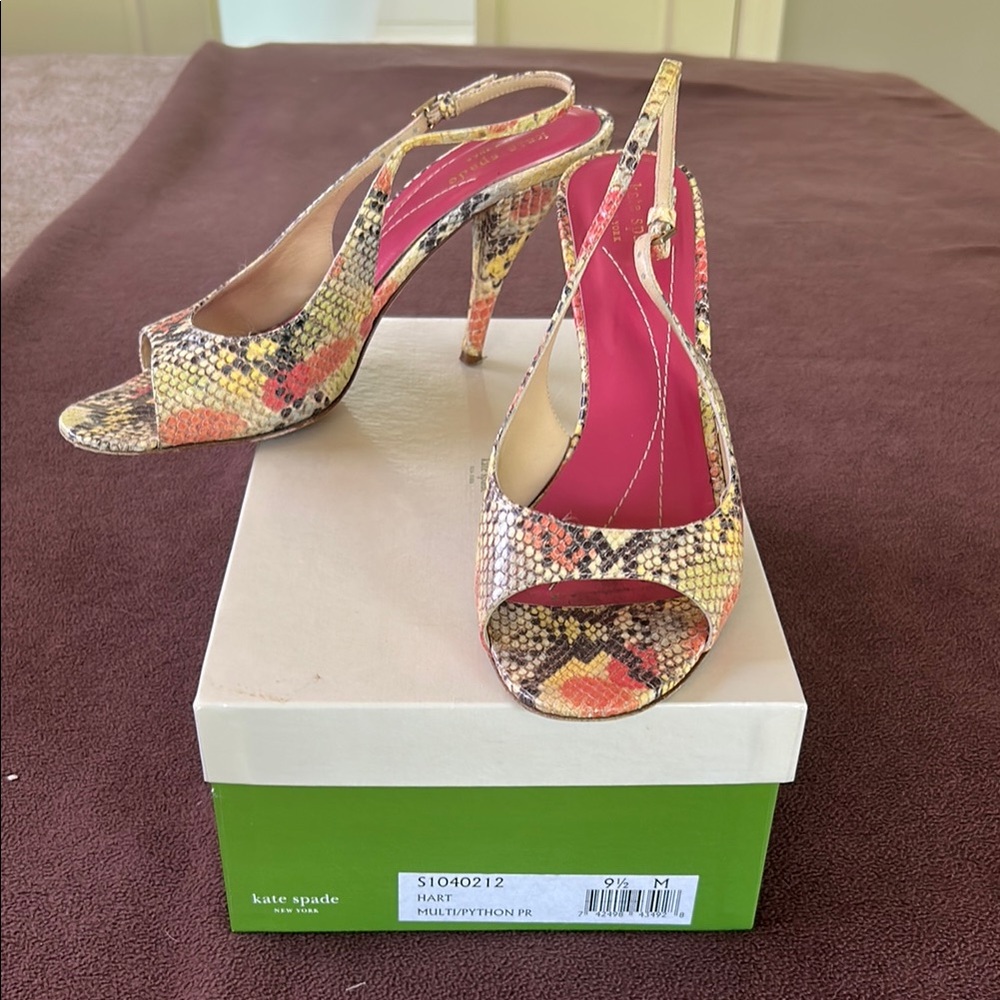 Kate Spade Women's Multicolor Python Slingback He… - image 1